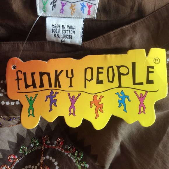 Funky People NWT Multicolor Embroidered Metallic Stitch Celestial Skirt Medium - Picture 6 of 9